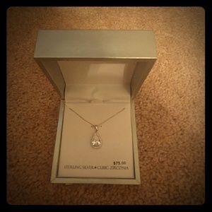 Sterling silver cubic zirconia necklace never worn